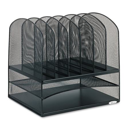 Safco Mesh Desk Organizer, 8 Sections, Steel, 13 3255BL